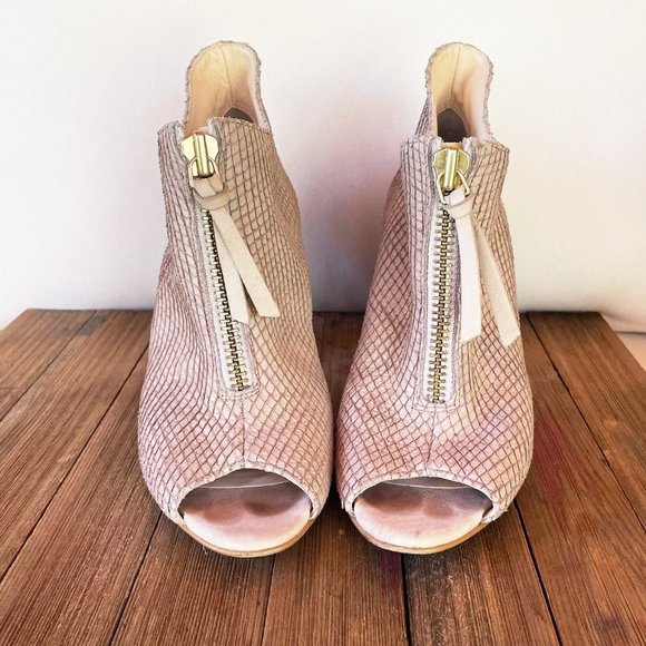 Paul Green Mallory reptile embossed peep toe ankle booties - Picture 6 of 8